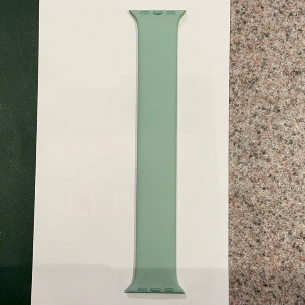 Mint Green Apple Solo Loop Watch Band, size 8